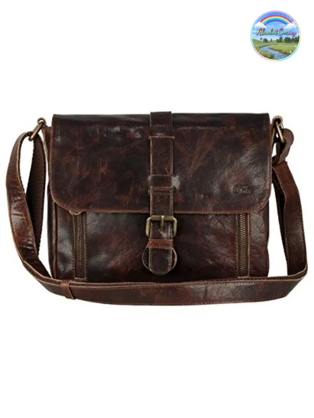 Genuine Leather Crossbody Messenger Bag Over Shoulder Purse